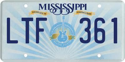 MS license plate LTF361