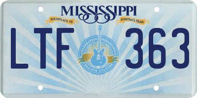 MS license plate LTF363