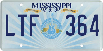 MS license plate LTF364