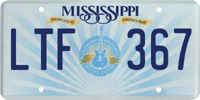 MS license plate LTF367