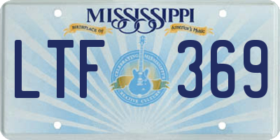 MS license plate LTF369