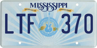 MS license plate LTF370
