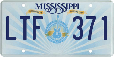 MS license plate LTF371
