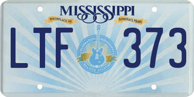 MS license plate LTF373