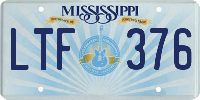 MS license plate LTF376