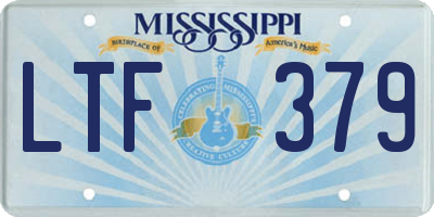 MS license plate LTF379