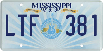 MS license plate LTF381