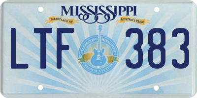 MS license plate LTF383