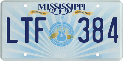 MS license plate LTF384