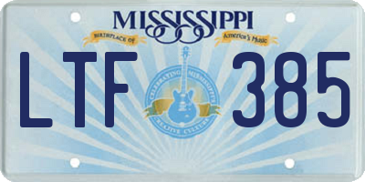 MS license plate LTF385