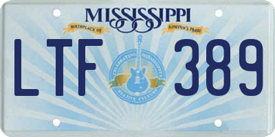 MS license plate LTF389