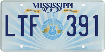 MS license plate LTF391