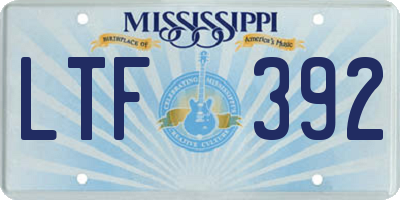 MS license plate LTF392