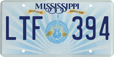 MS license plate LTF394