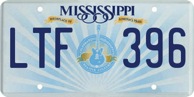 MS license plate LTF396
