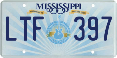 MS license plate LTF397