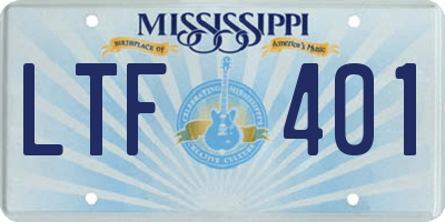 MS license plate LTF401