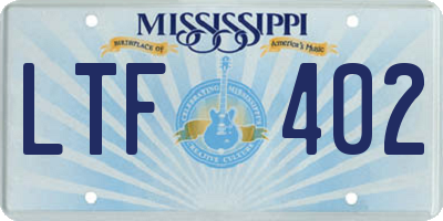MS license plate LTF402