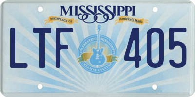 MS license plate LTF405