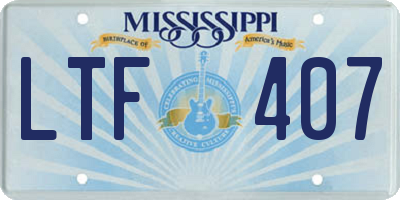 MS license plate LTF407