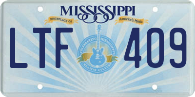 MS license plate LTF409