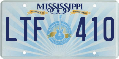 MS license plate LTF410