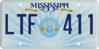 MS license plate LTF411
