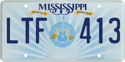MS license plate LTF413