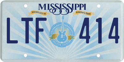 MS license plate LTF414