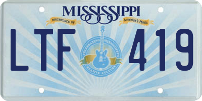 MS license plate LTF419
