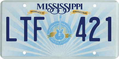 MS license plate LTF421