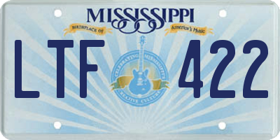 MS license plate LTF422