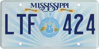 MS license plate LTF424
