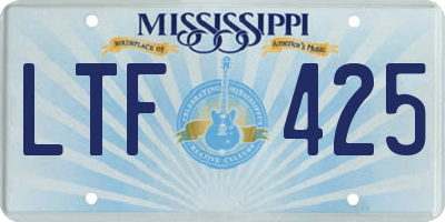 MS license plate LTF425
