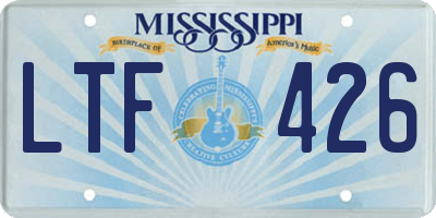 MS license plate LTF426