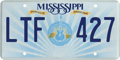 MS license plate LTF427