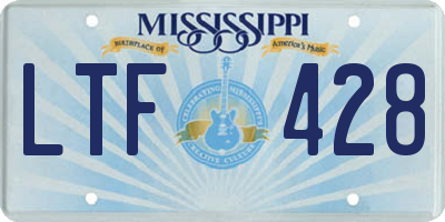 MS license plate LTF428