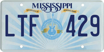 MS license plate LTF429