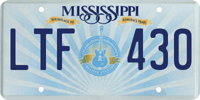 MS license plate LTF430