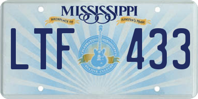 MS license plate LTF433