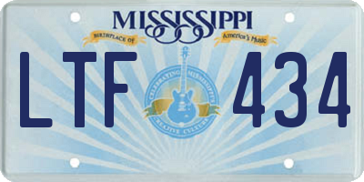 MS license plate LTF434