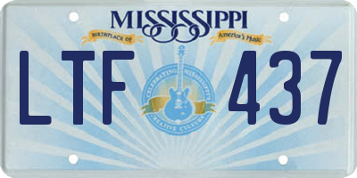 MS license plate LTF437