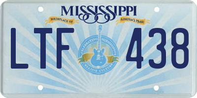 MS license plate LTF438