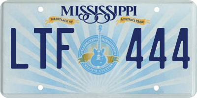 MS license plate LTF444