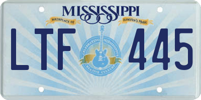 MS license plate LTF445