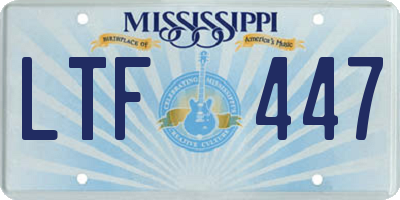 MS license plate LTF447