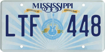 MS license plate LTF448