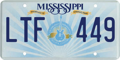 MS license plate LTF449