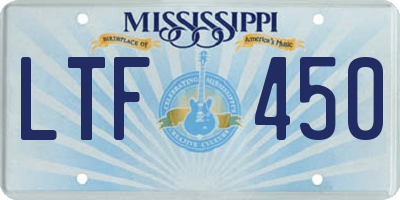 MS license plate LTF450