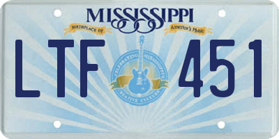 MS license plate LTF451